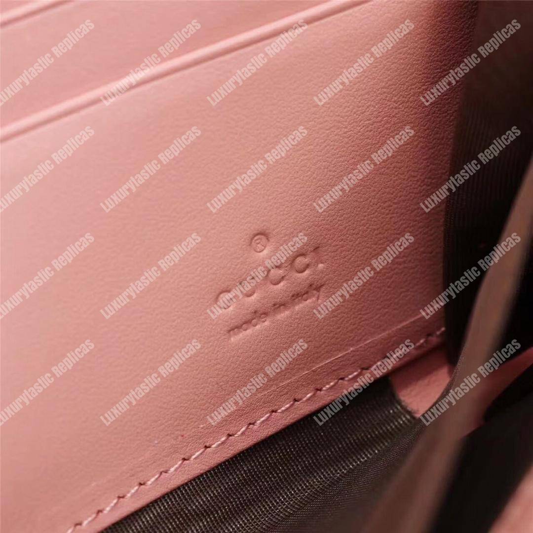 G*u*i icon G*u*i signature zip around wallet rose pink