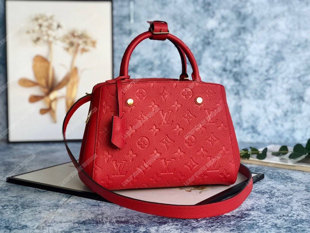LV Montaigne BB Monogram Empreinte Leather Red