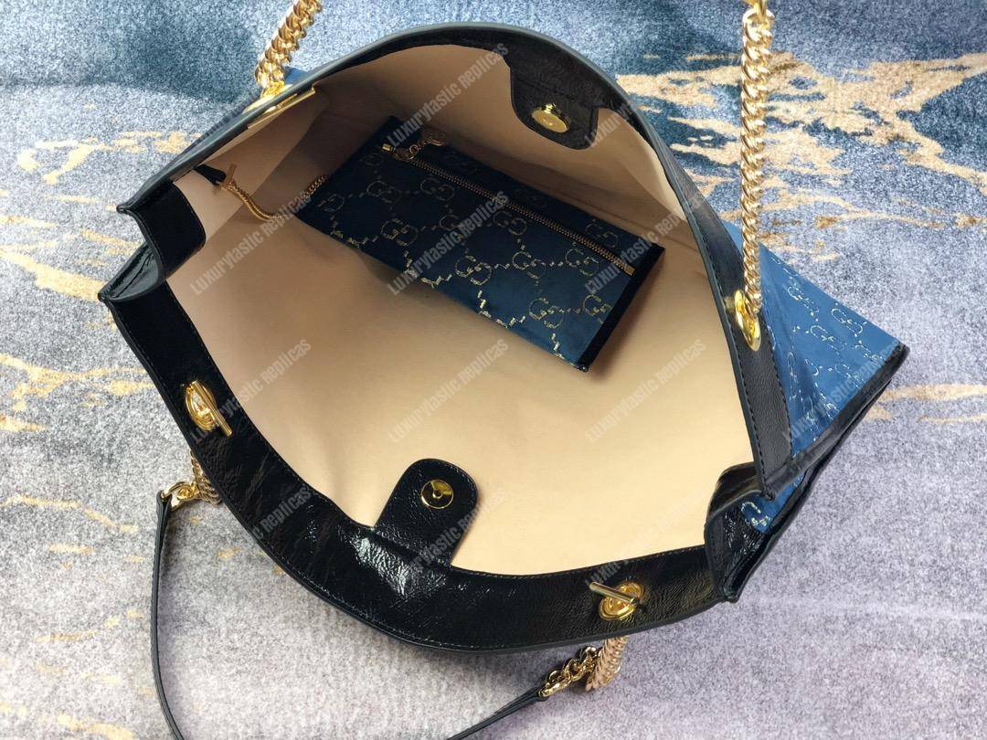 G*u*i gg rajah large tote blue gg velvet