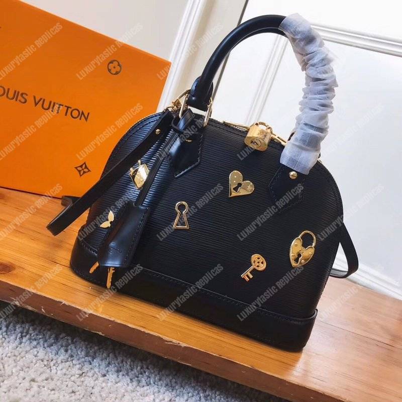 LV Alma BB Epi Leather Love Lock Edition Black