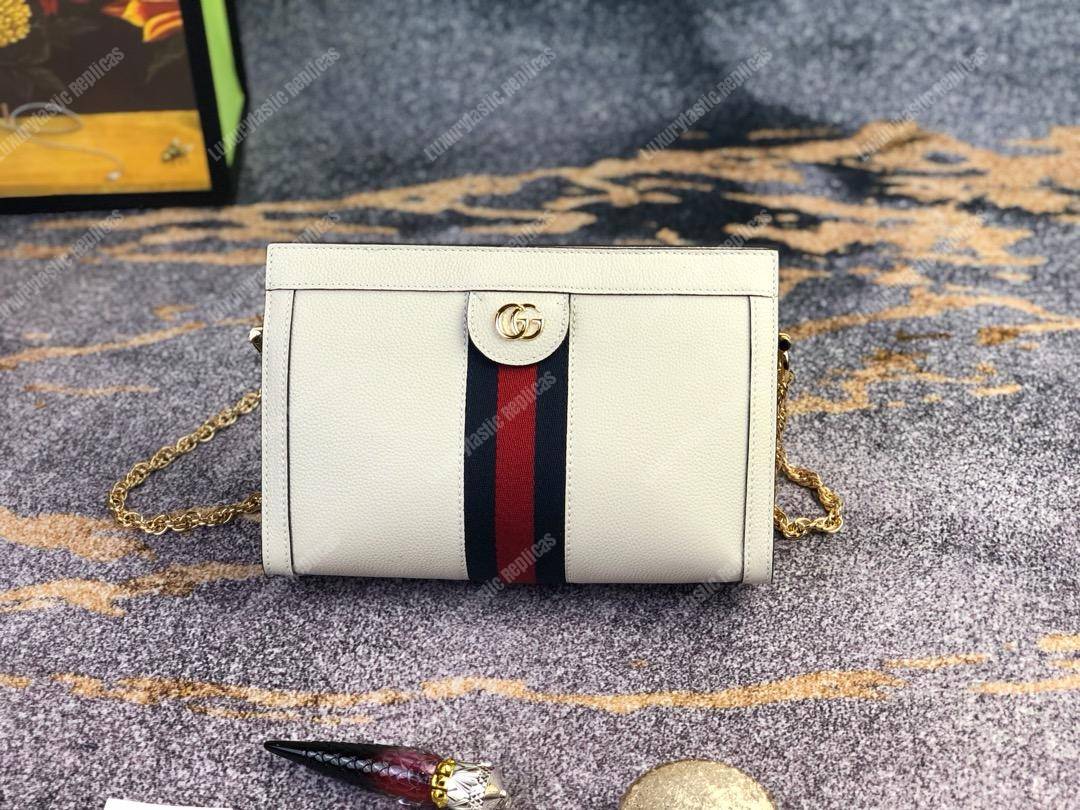 G*u*i ophidia leather small shoulder bag white