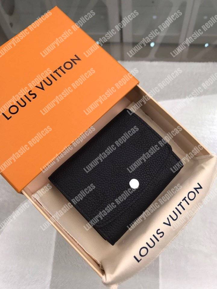 LV Iris Compact Wallet Mahina Black