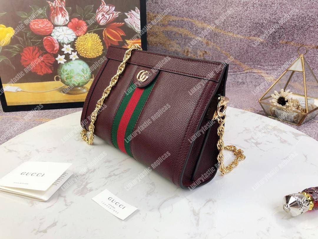 G*u*i ophidia leather small shoulder bag burgundy