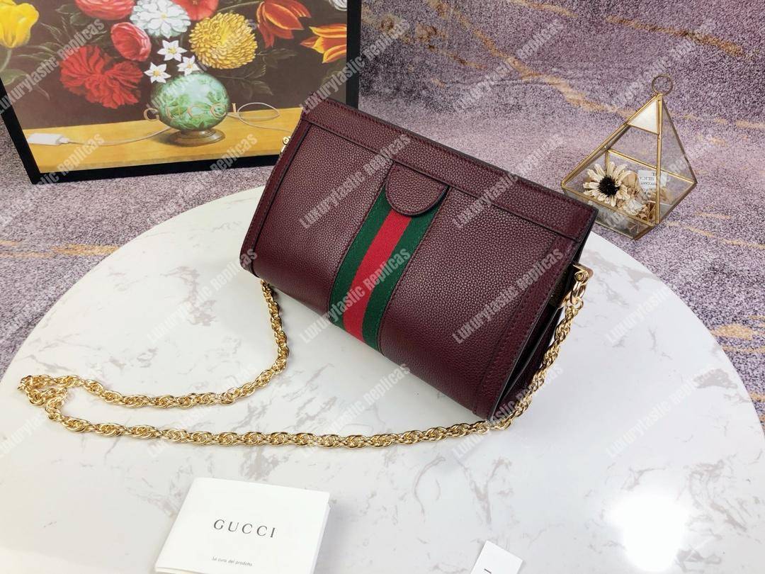 G*u*i ophidia leather small shoulder bag burgundy