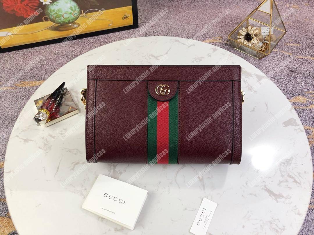G*u*i ophidia leather small shoulder bag burgundy