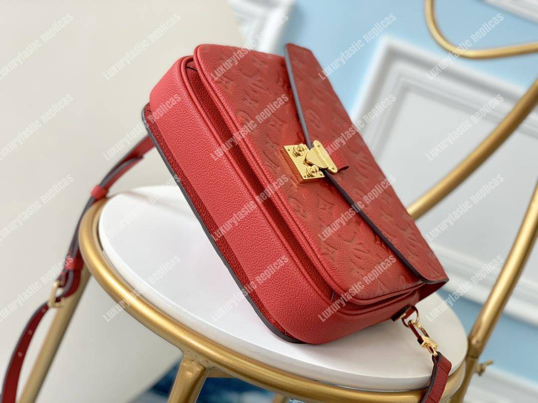 LV Pochette Metis Monogram Empreinte Leather Cerise