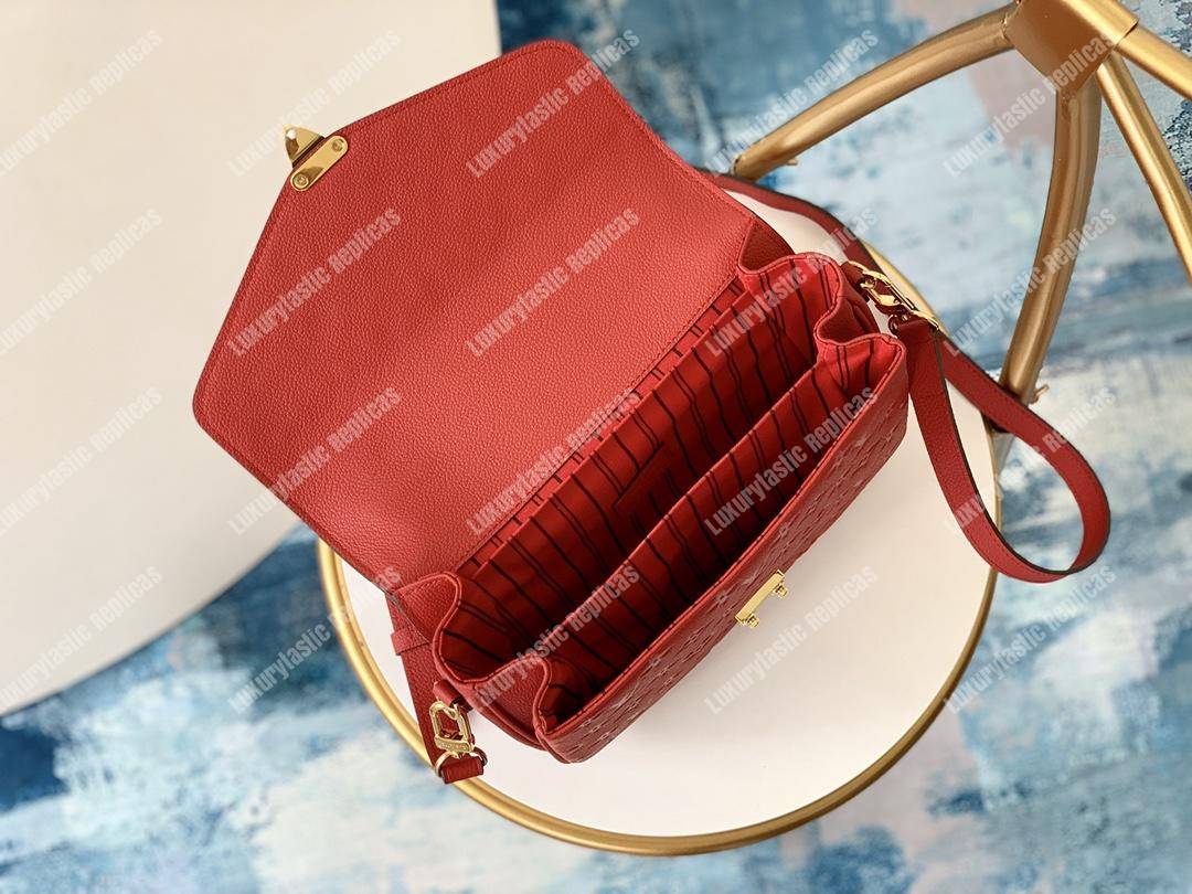 LV Pochette Metis Monogram Empreinte Leather Cerise