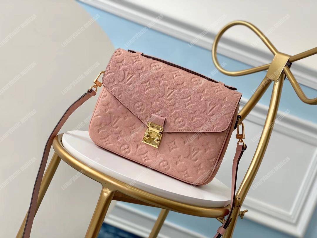 LV Pochette Metis Monogram Empreinte Leather Rose Poudre