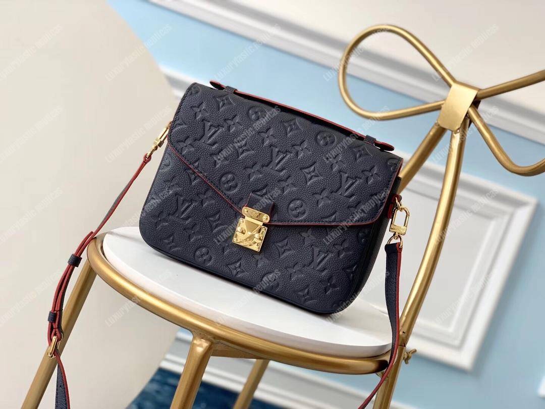 LV Pochette Metis Monogram Empreinte Leather Marine Rouge