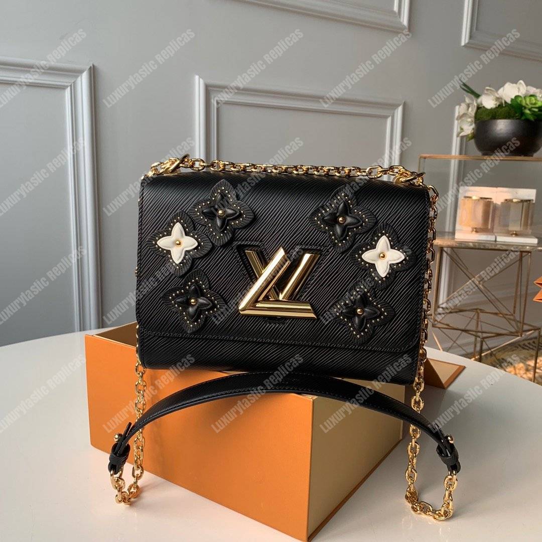 LV Twist MM Epi Flower Tinsel Black