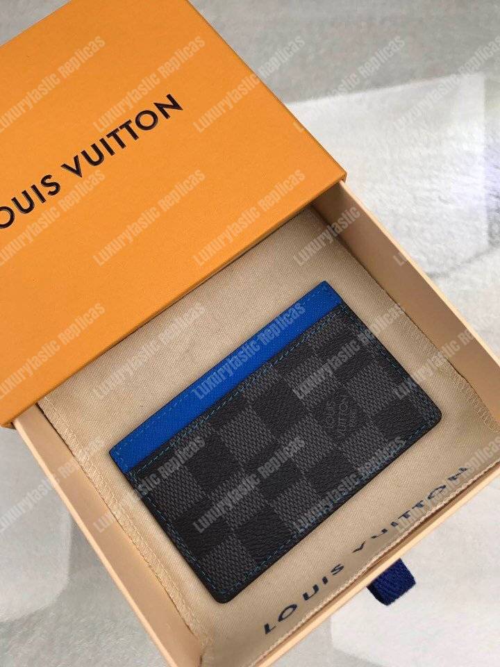 LV Card Holder Damier Graphite Blue