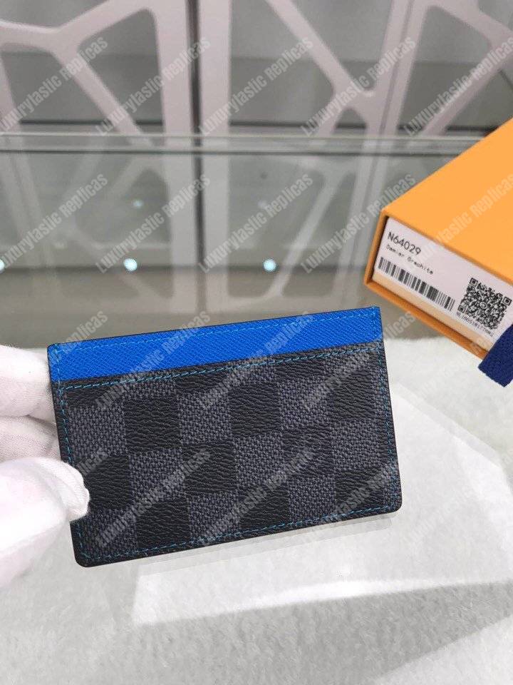 LV Card Holder Damier Graphite Blue
