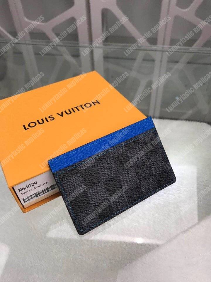 LV Card Holder Damier Graphite Blue