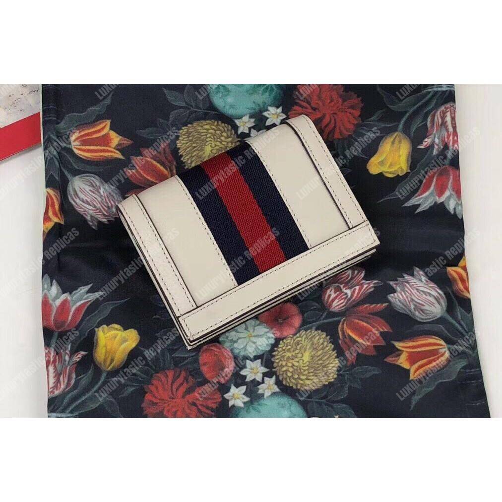 G*u*i ophidia leather card case wallet white