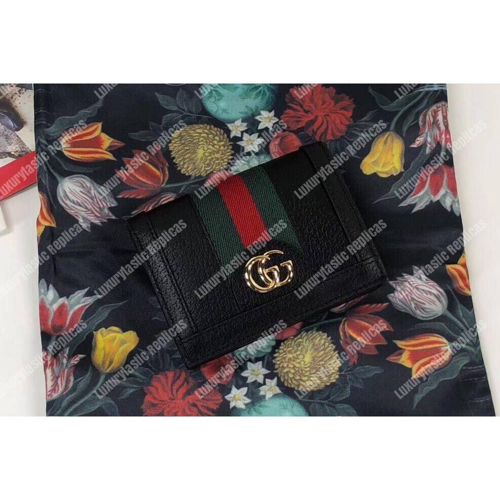G*u*i ophidia leather card case wallet black