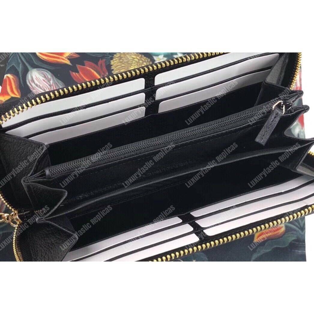 G*u*i ophidia zip around wallet black leather