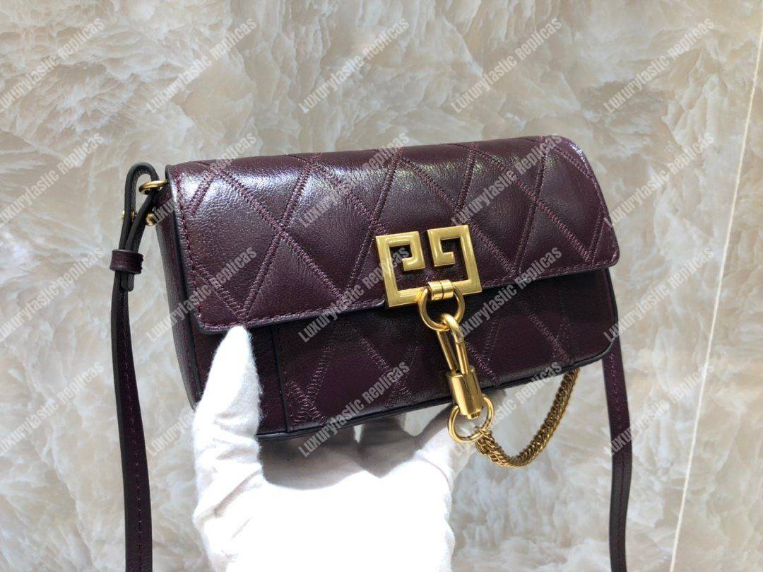 Givenchy Mini Pocket Bag In Diamond Quilted Leather Brown
