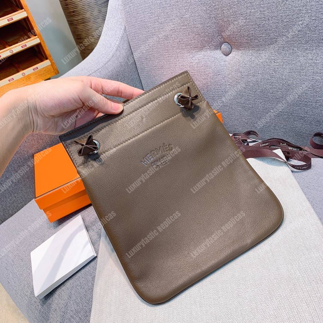 H**mes aline mini bag swift etoupe