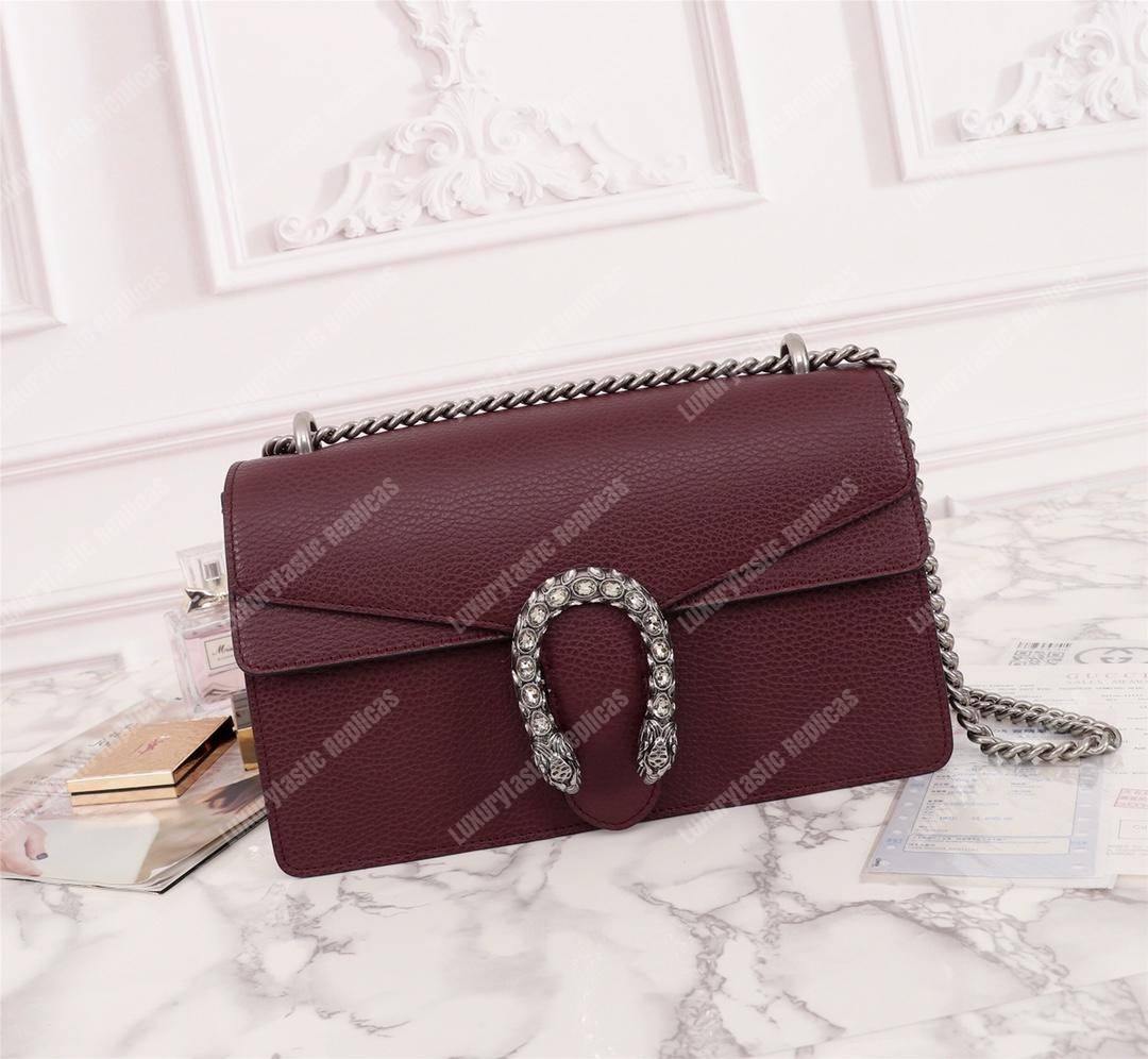 G*u*i dionysus small shoulder bag burgundy leather