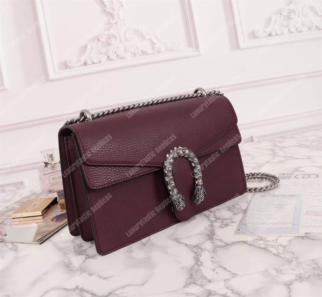 G*u*i dionysus small shoulder bag burgundy leather