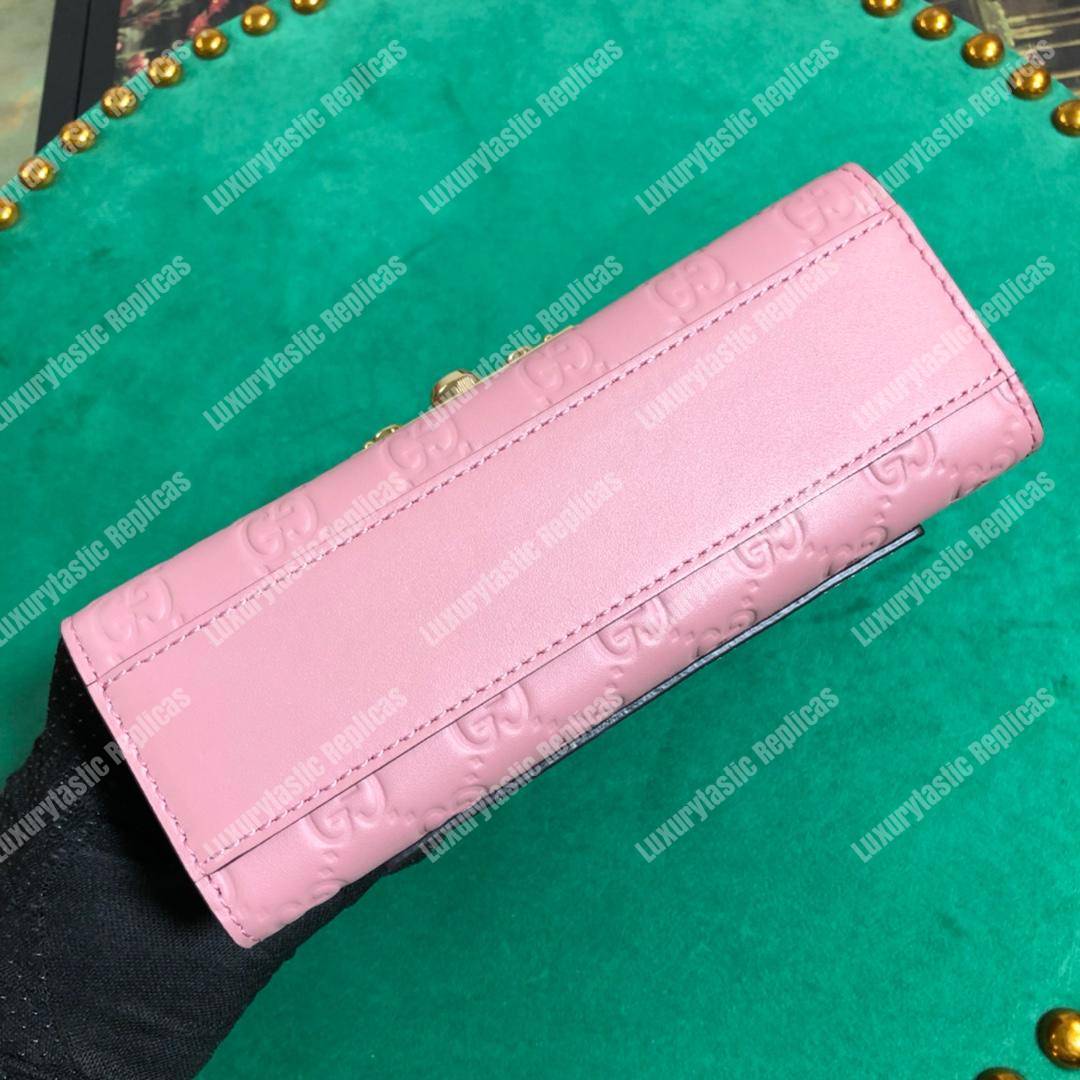 G*u*i padlock small signature shoulder bag fuschia