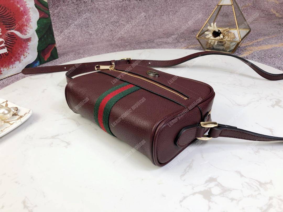 G*u*i ophidia leather mini bag burgundy