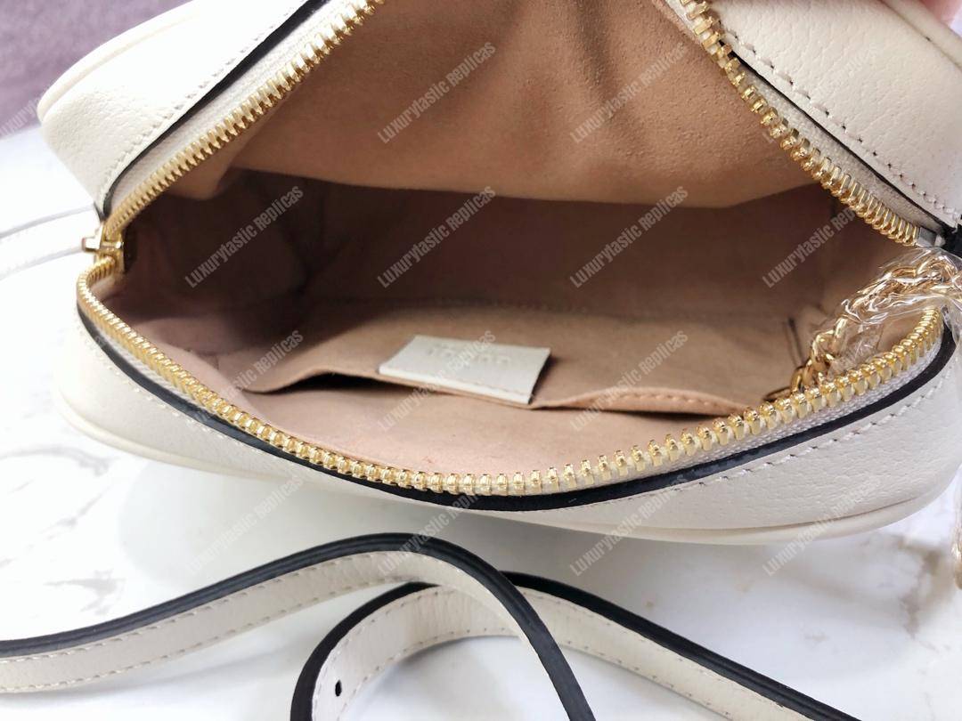 G*u*i ophidia leather mini bag white