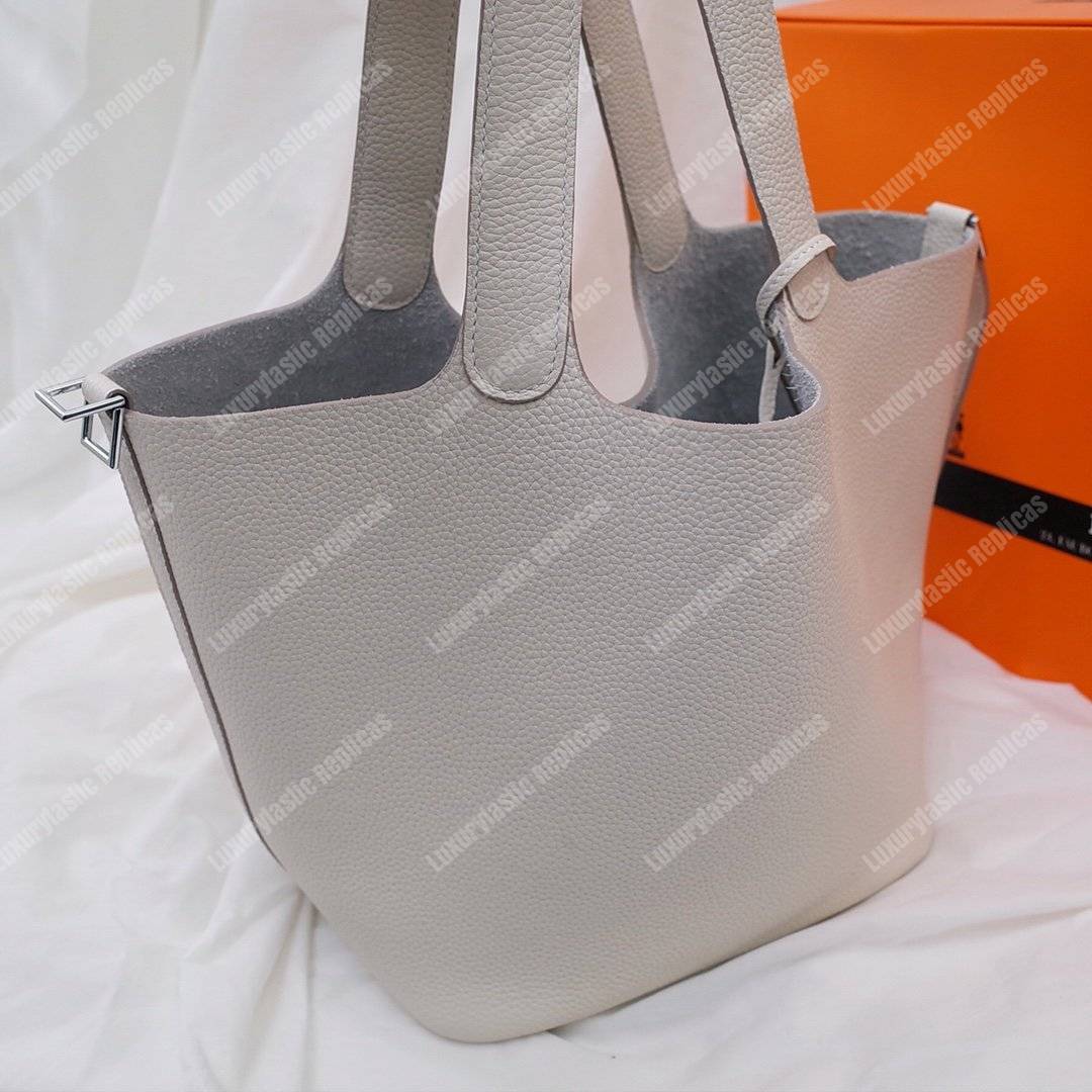 H**mes picotin 18 clemence blanc palladium hardware