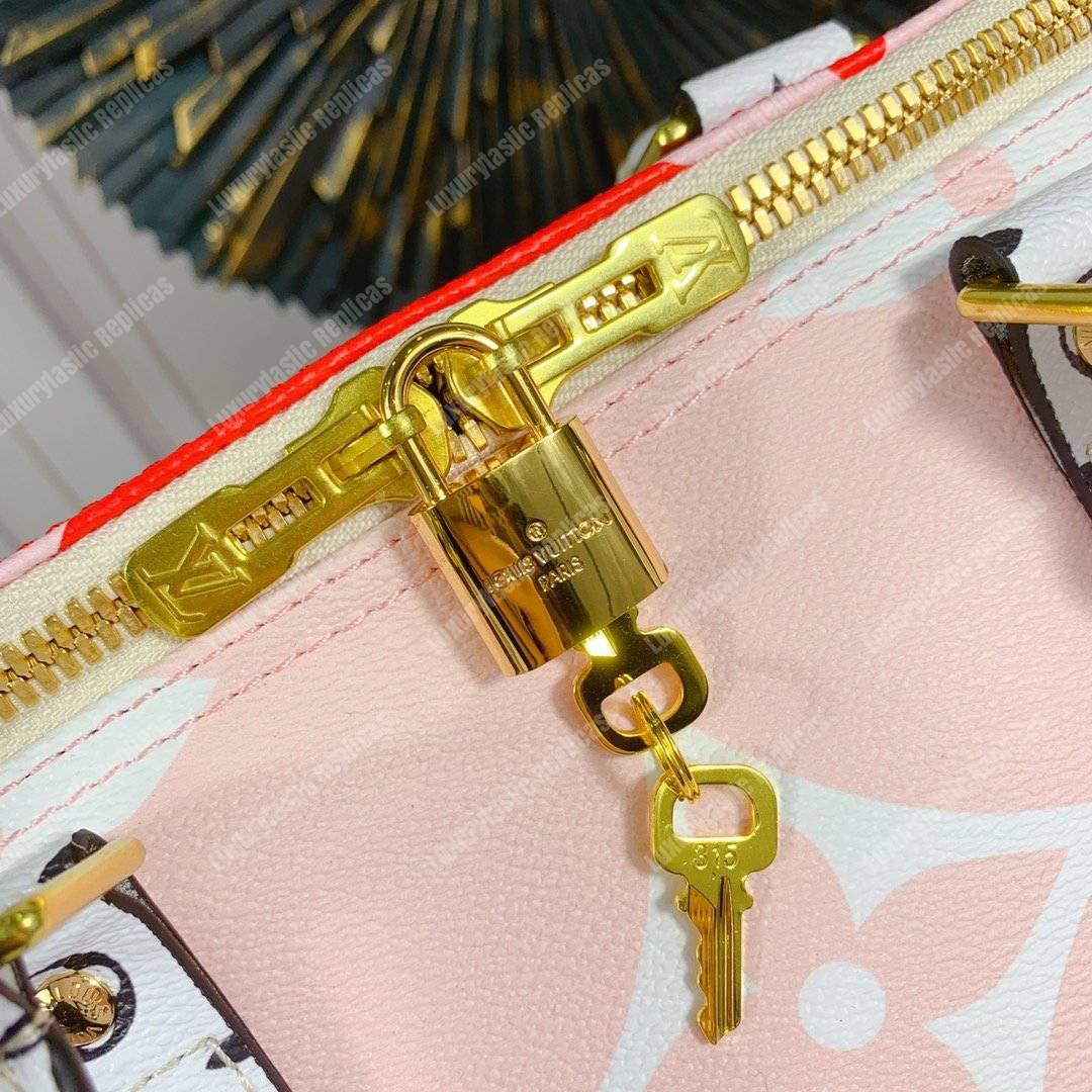 LV Keepall Bandouliere 50 Giant Monogram Red/Pink