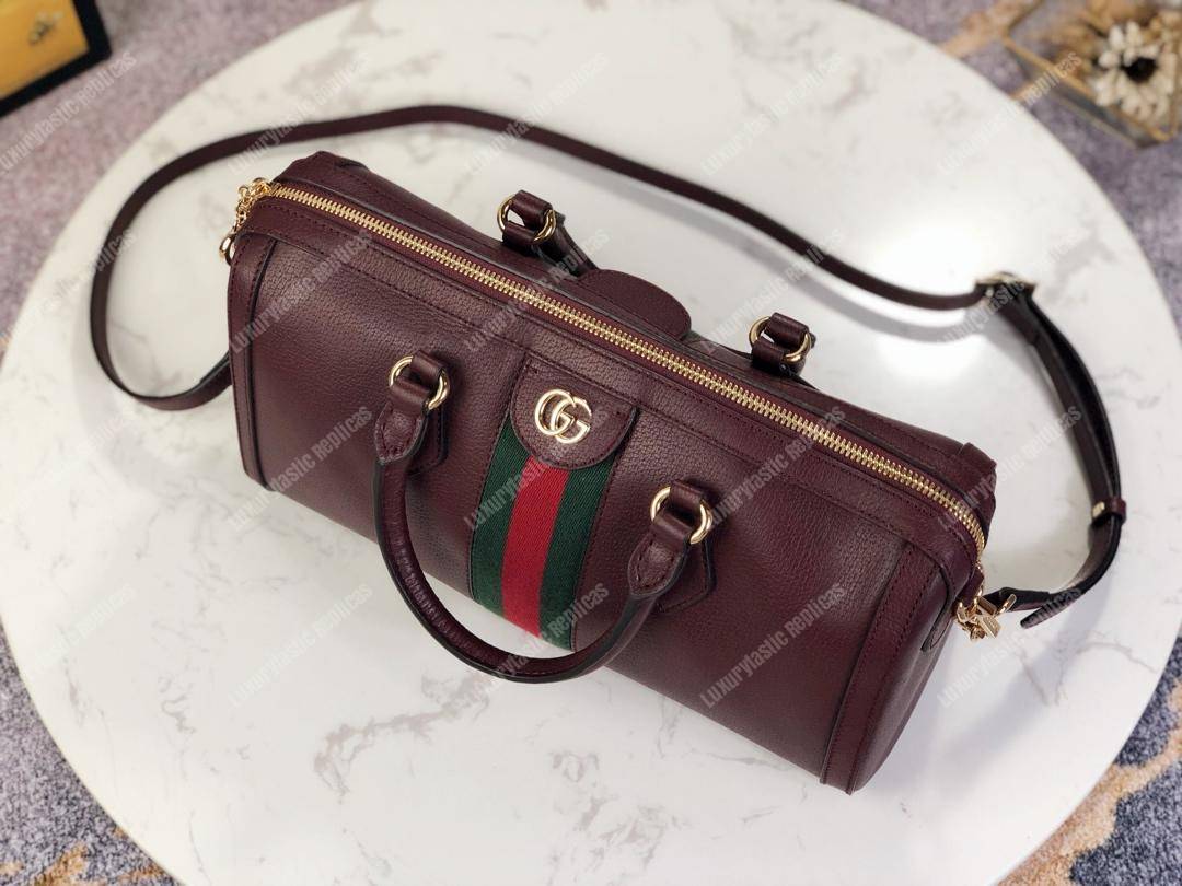G*u*i ophidia medium top handle bag burgundy