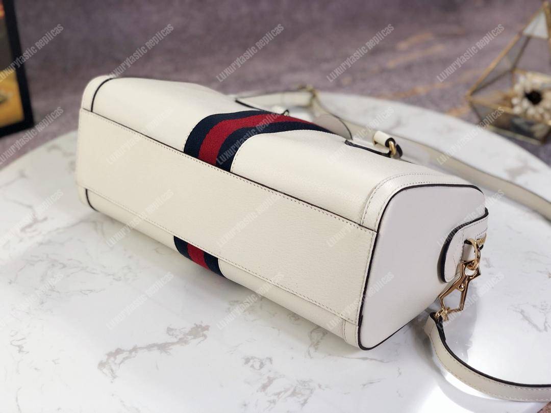 G*u*i ophidia medium top handle bag white