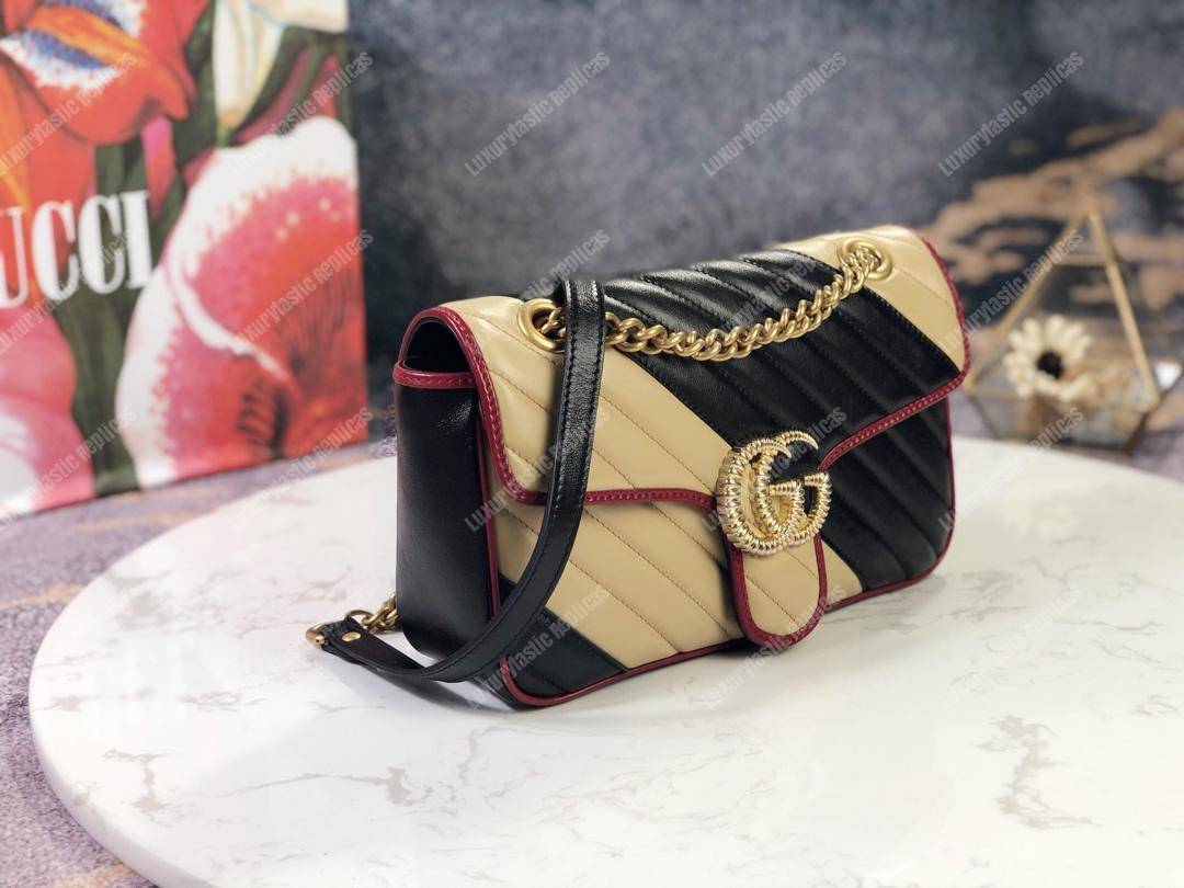 G*u*i gg marmont small shoulder bag beige black