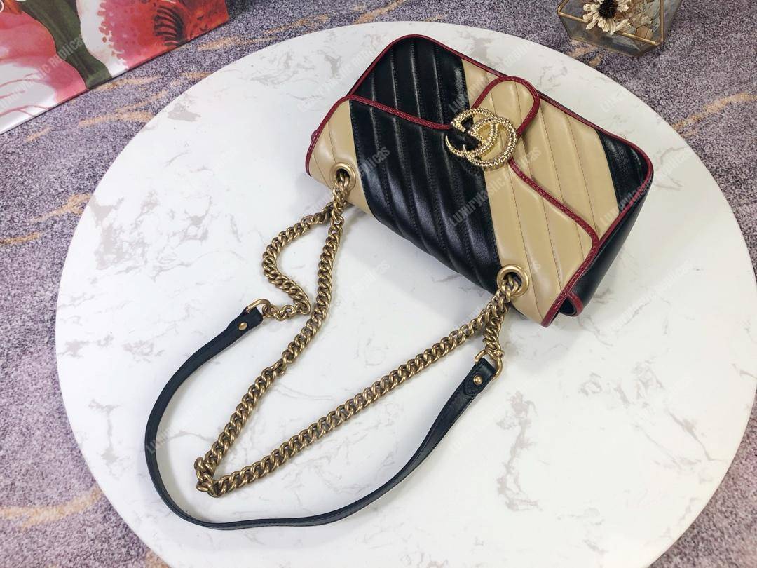 G*u*i gg marmont small shoulder bag beige black