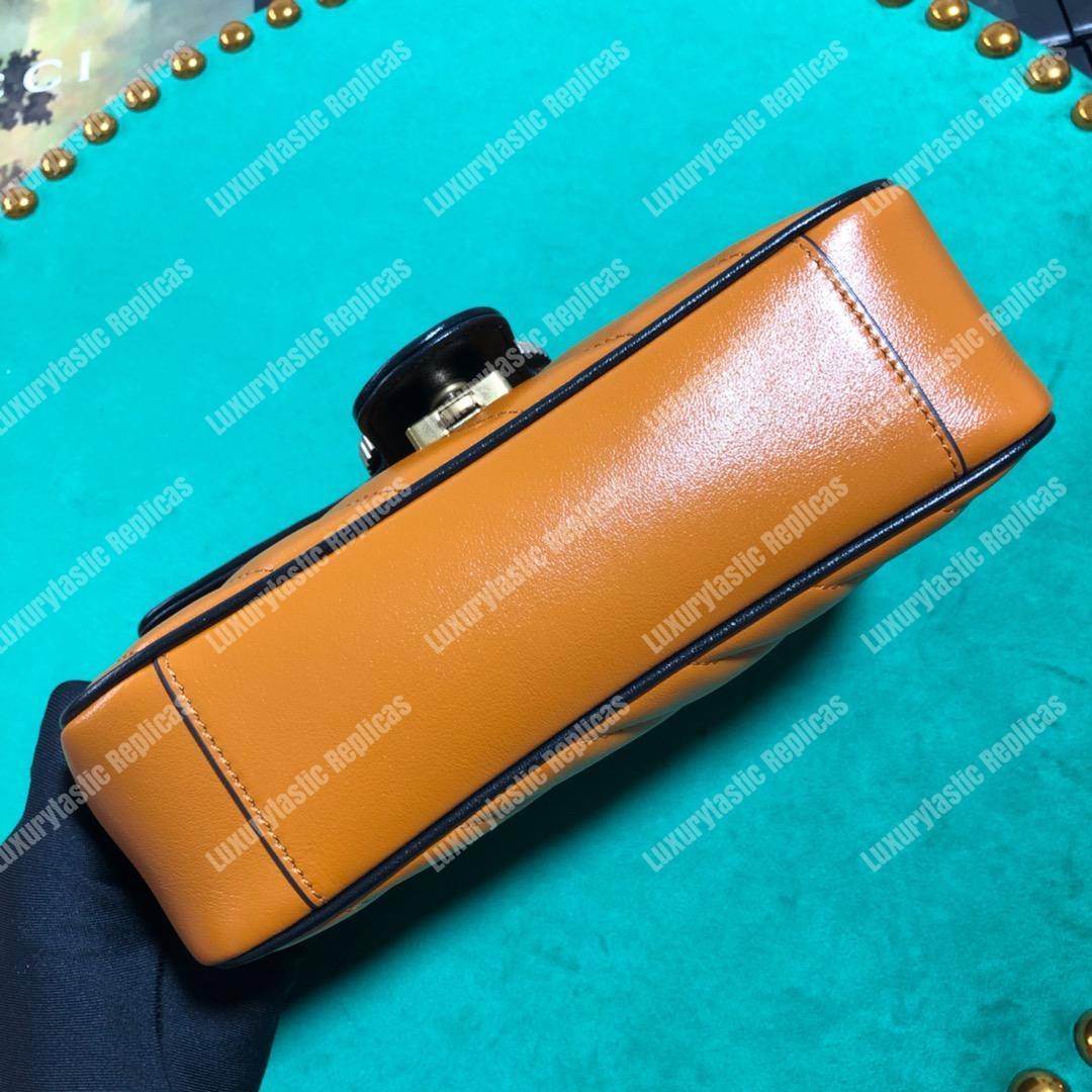 G*u*i gg marmont matelassé mini bag cognac