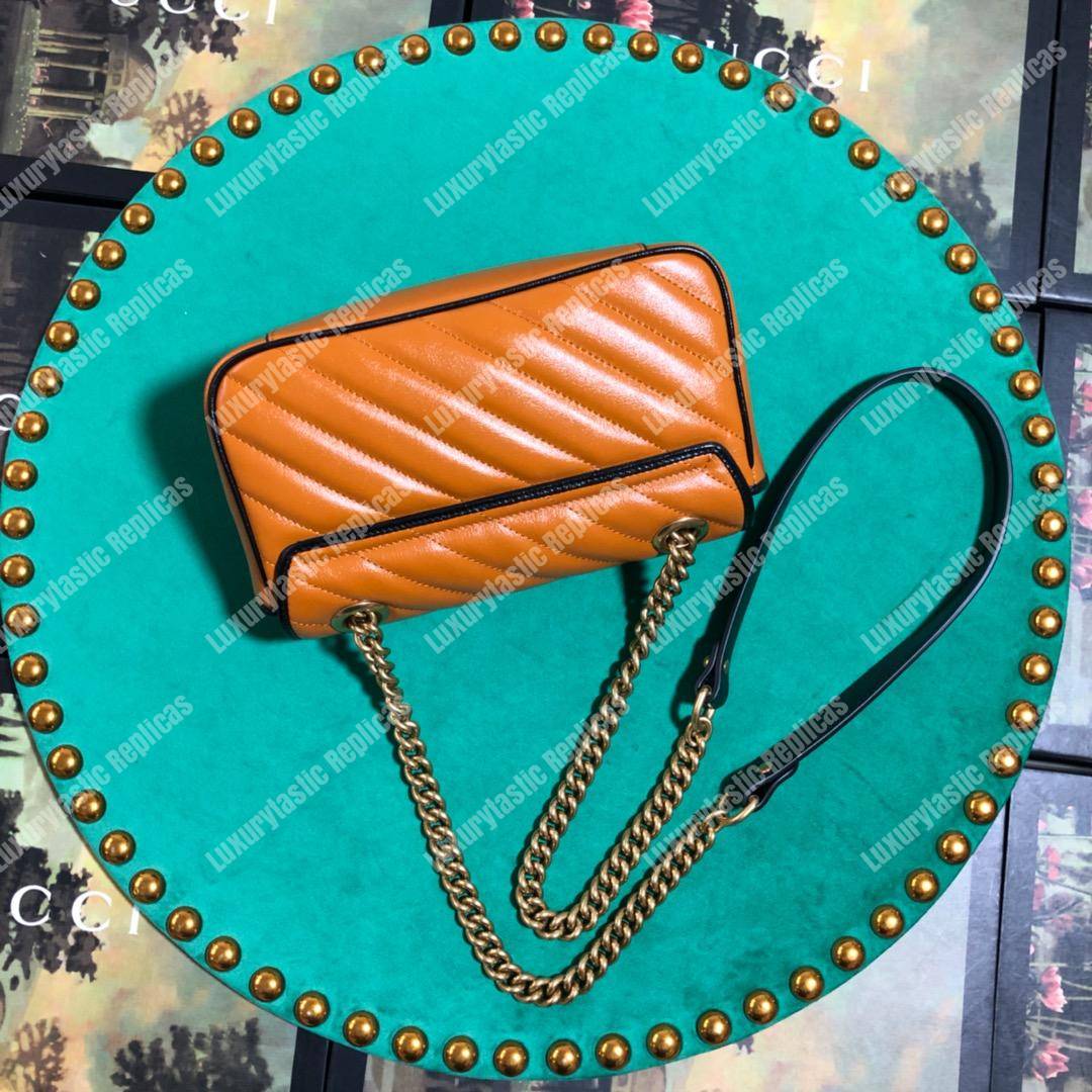 G*u*i gg marmont matelassé mini bag cognac