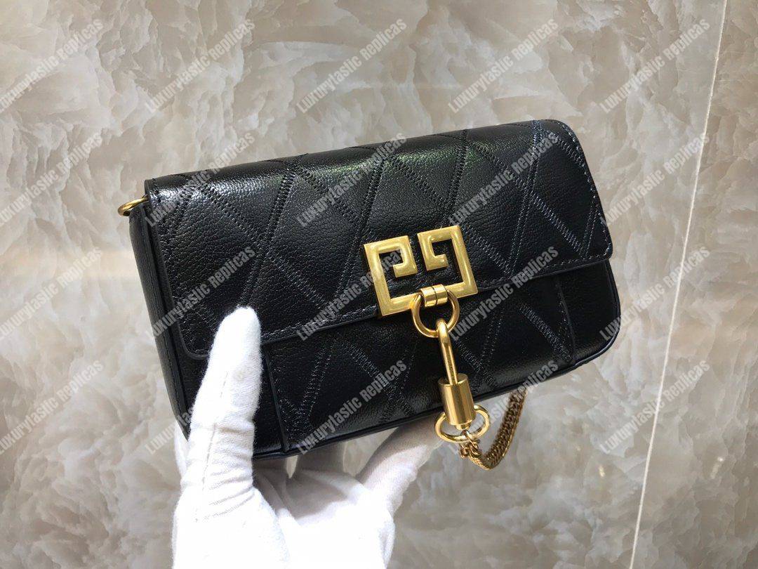 Givenchy Mini Pocket Bag In Diamond Quilted Leather Black