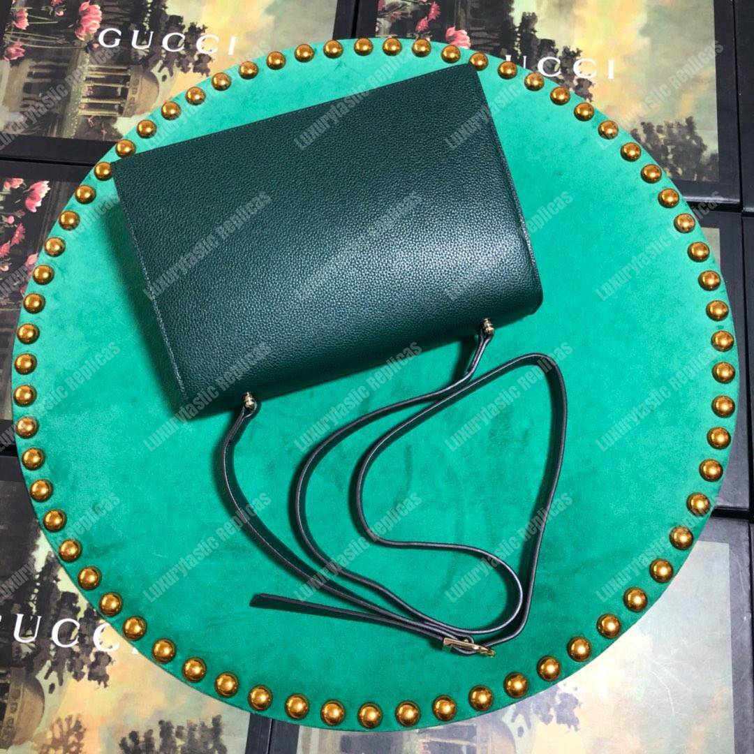 G*u*i zumi grainy leather small shoulder bag green