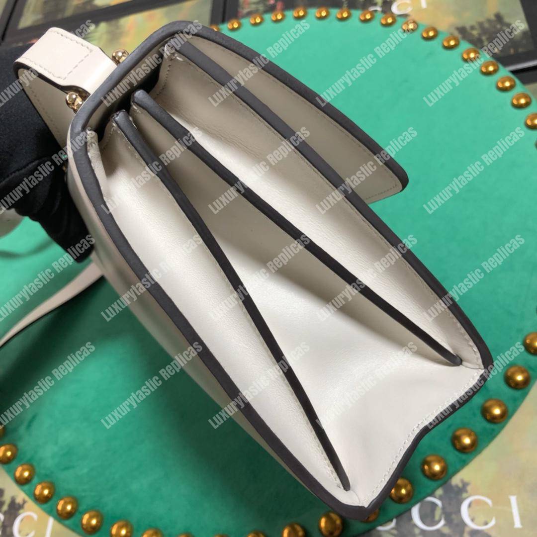 G*u*i zumi smooth leather small shoulder bag white