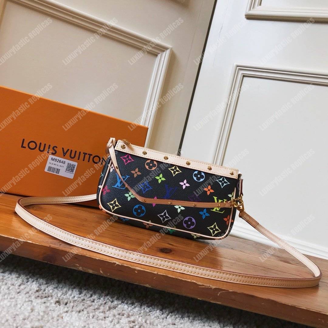 LV Pochette Accessories Monogram Multicolor Black Coated Canvas