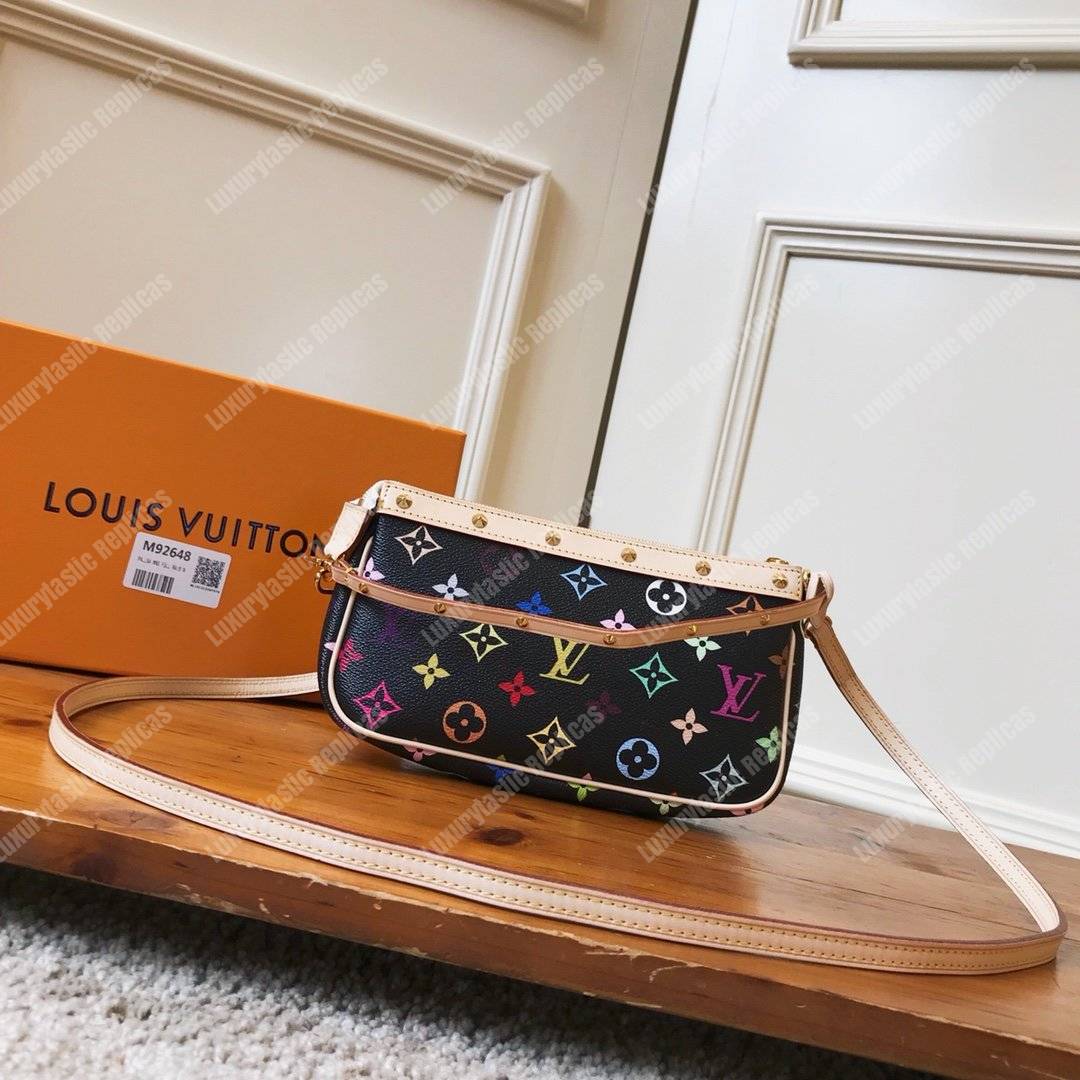 LV Pochette Accessories Monogram Multicolor Black Coated Canvas