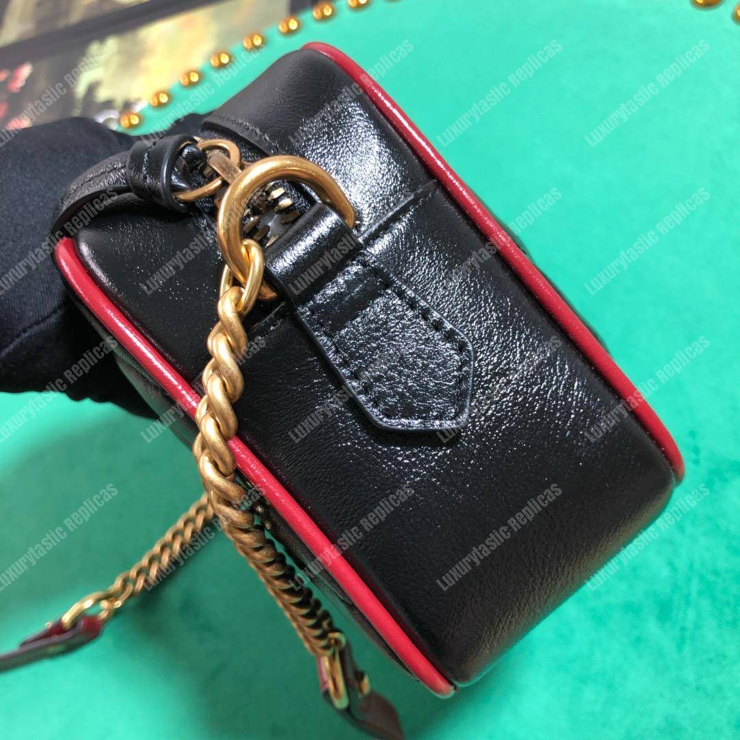 G*u*i gg marmont matelassé mini bag black cerise