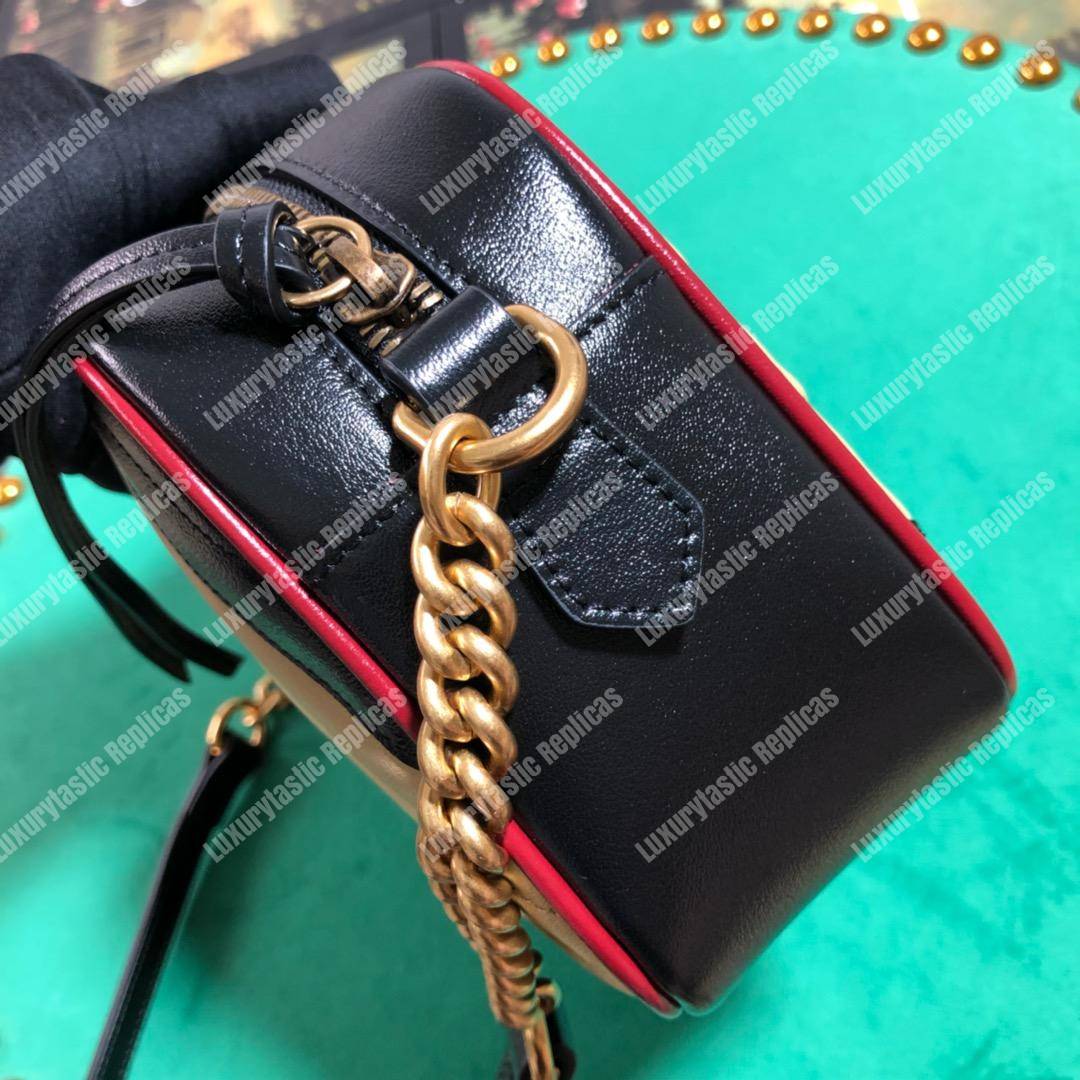 G*u*i gg marmont matelassé small shoulder bag black beige