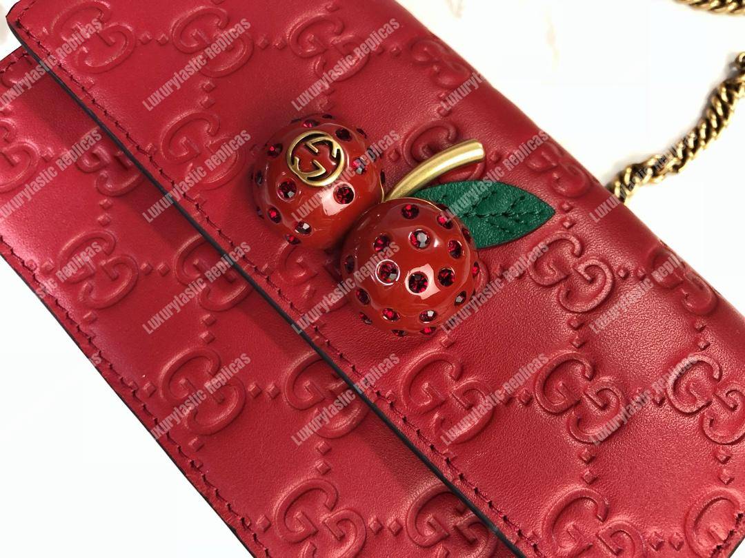 G*u*i signature mini bag with cherries red