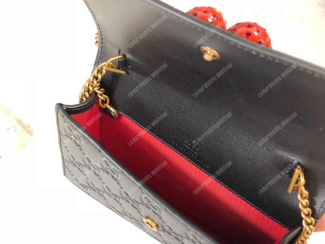 G*u*i signature mini bag with cherries black