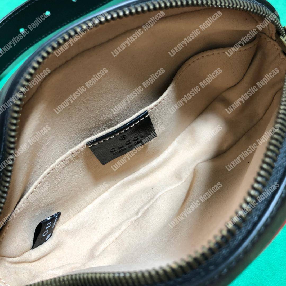 G*u*i gg marmont black beige matelassé leather belt bag