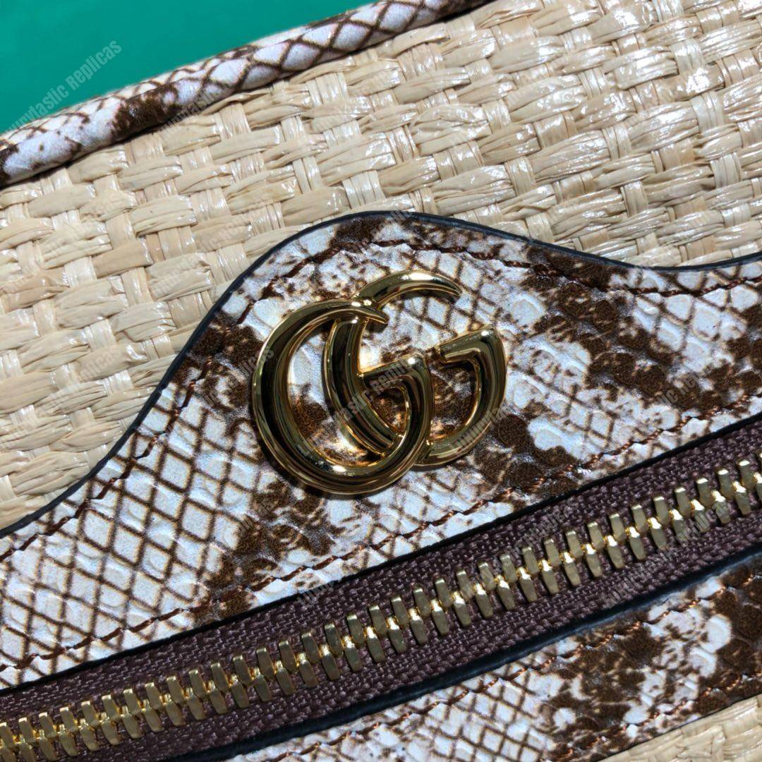 G*u*i online exclusive ophidia mini bag cream & brown snakeskin trim