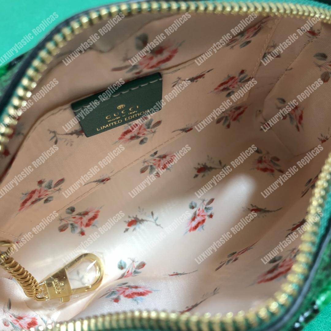 G*u*i online exclusive ophidia mini bag green snakeskin trim