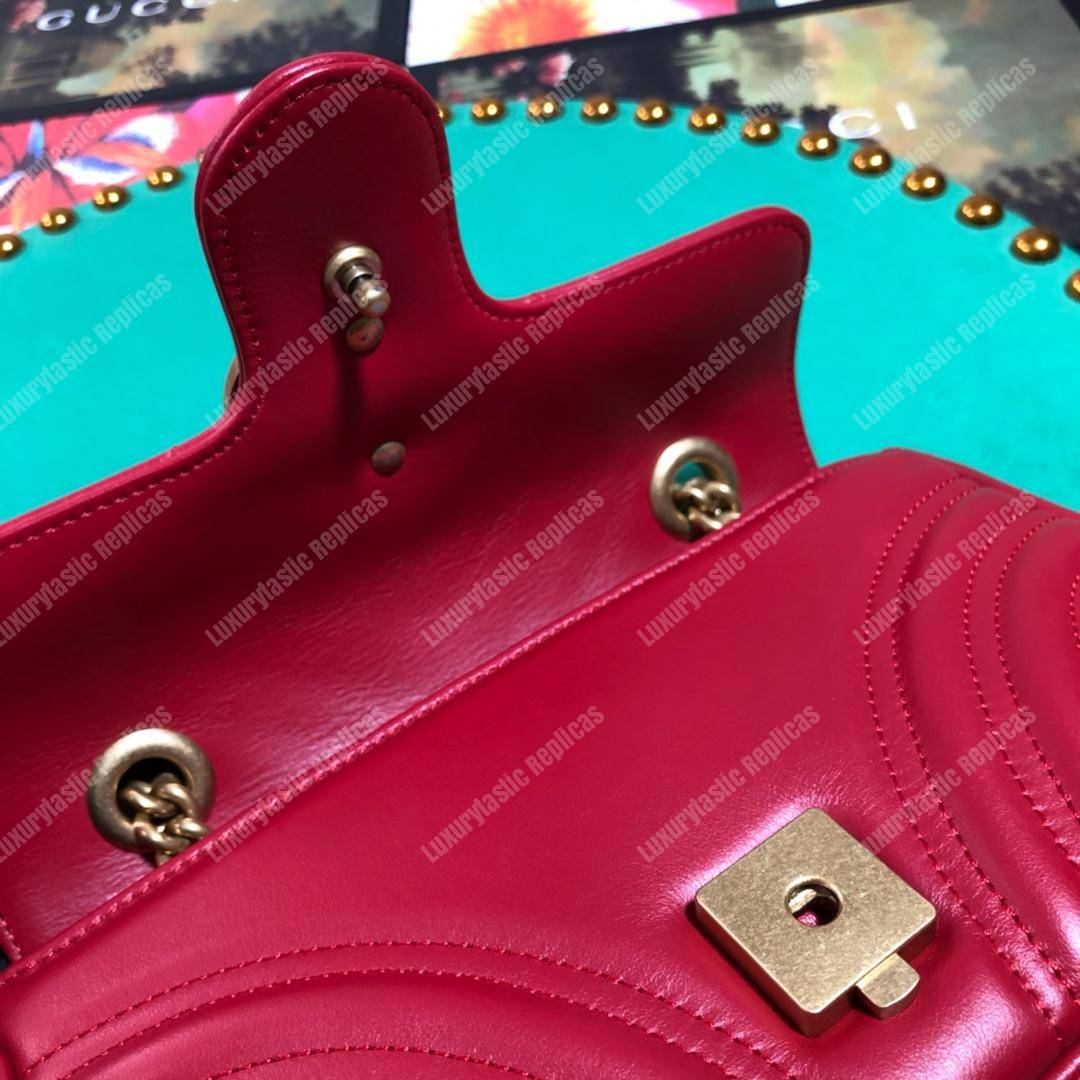 G*u*i gg marmont matelassé mini bag red