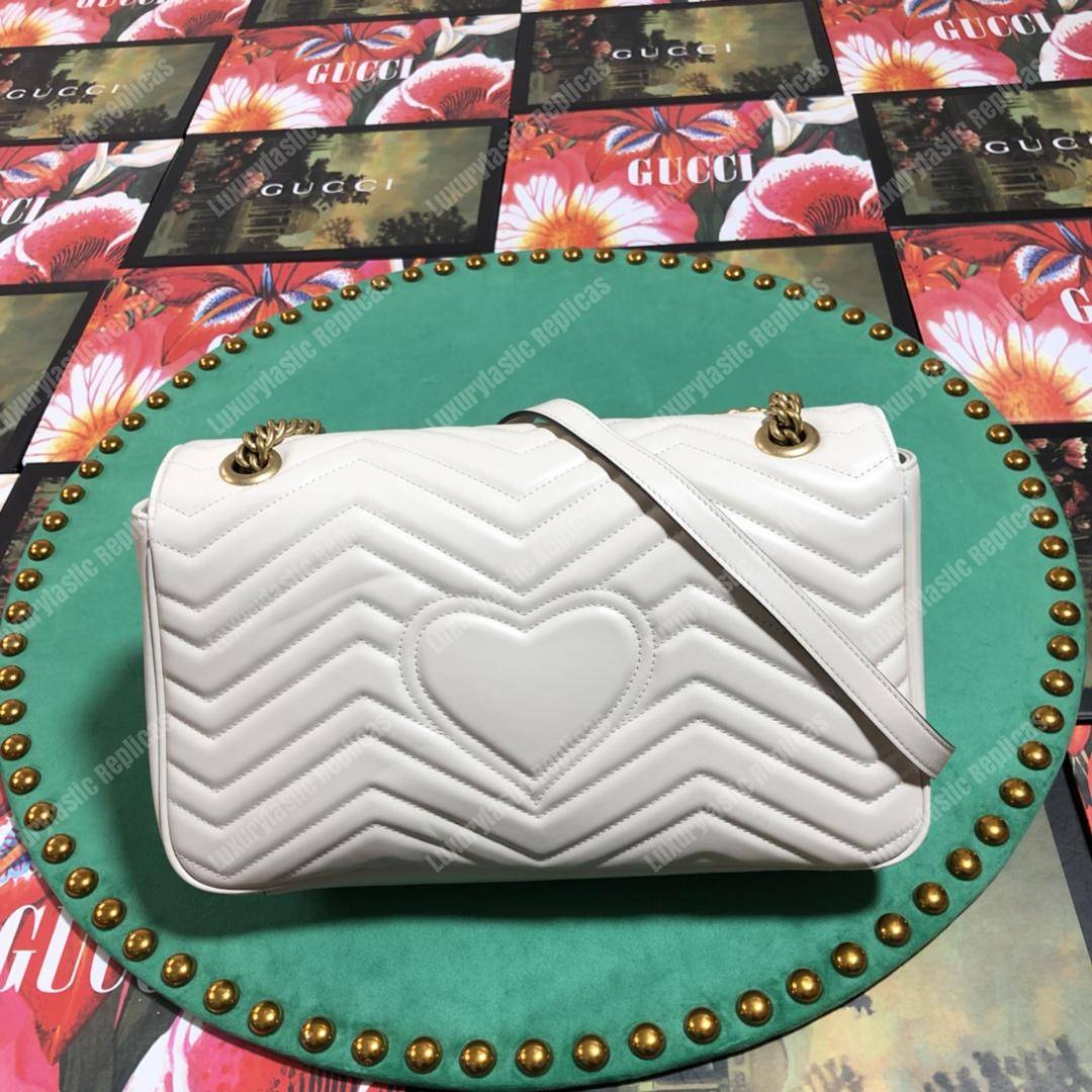 G*u*i gg marmont medium matelasse shoulder bag white