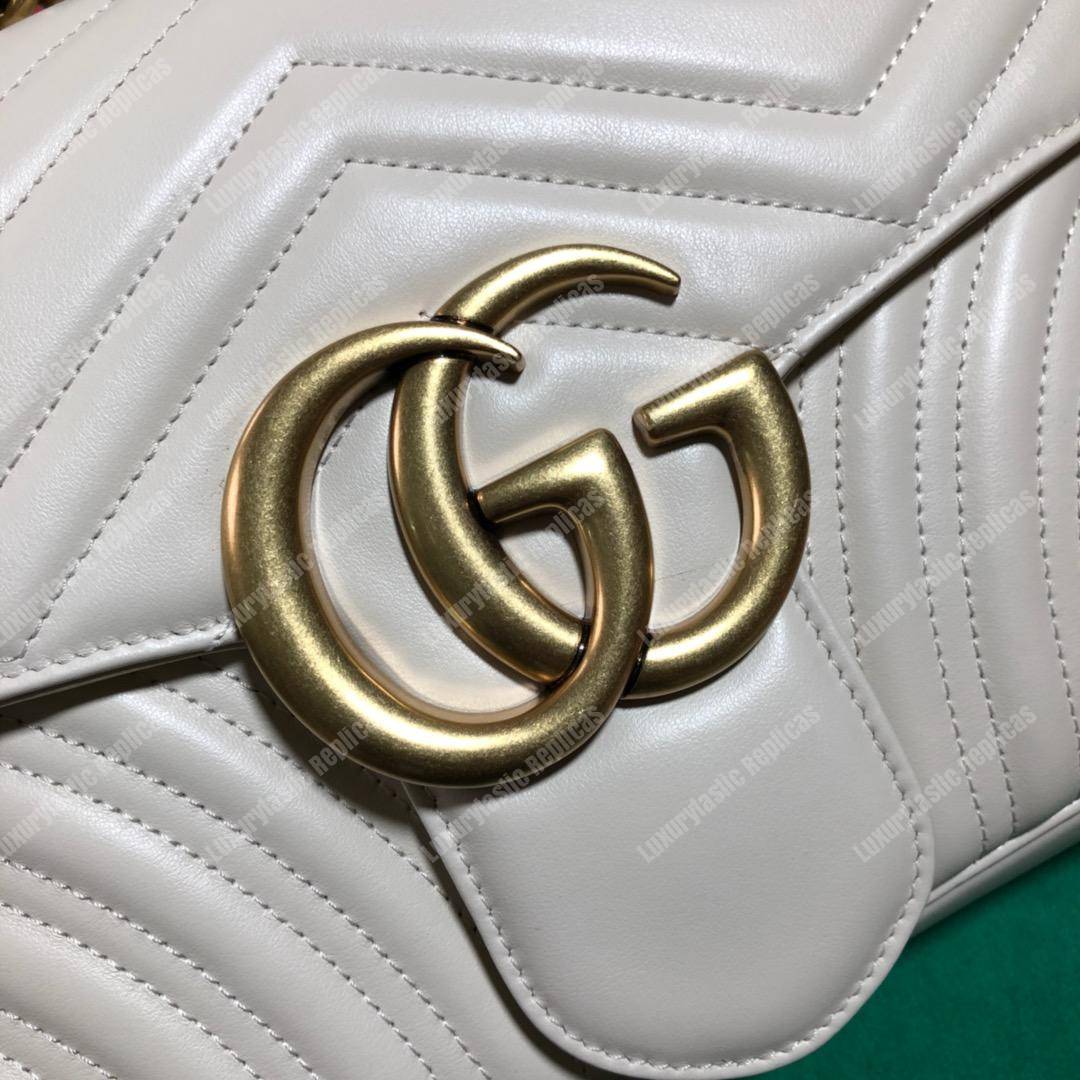 G*u*i gg marmont medium matelasse shoulder bag white